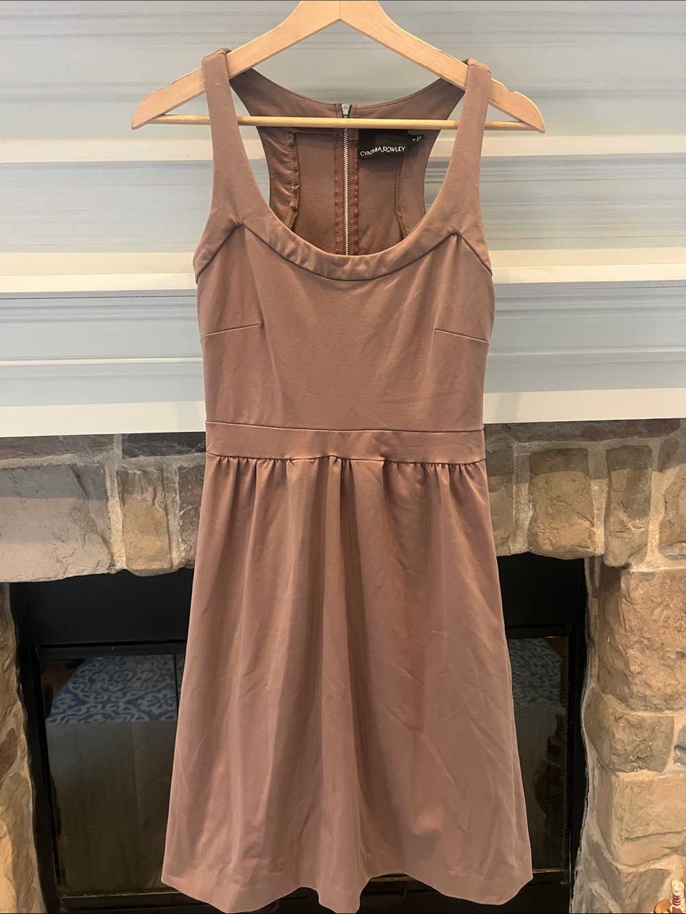 Mauve/Taupe  Sleeveless A-Line Dress with Pockets